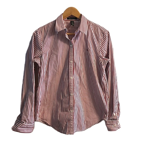 Lauren Ralph Lauren Other - Lauren Ralph Lauren Red and White Striped Shirt 100% Cotton Size Medium